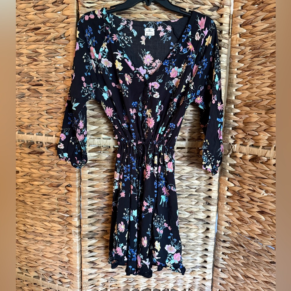 O’Neill black summer dress. Gorgeous flower print